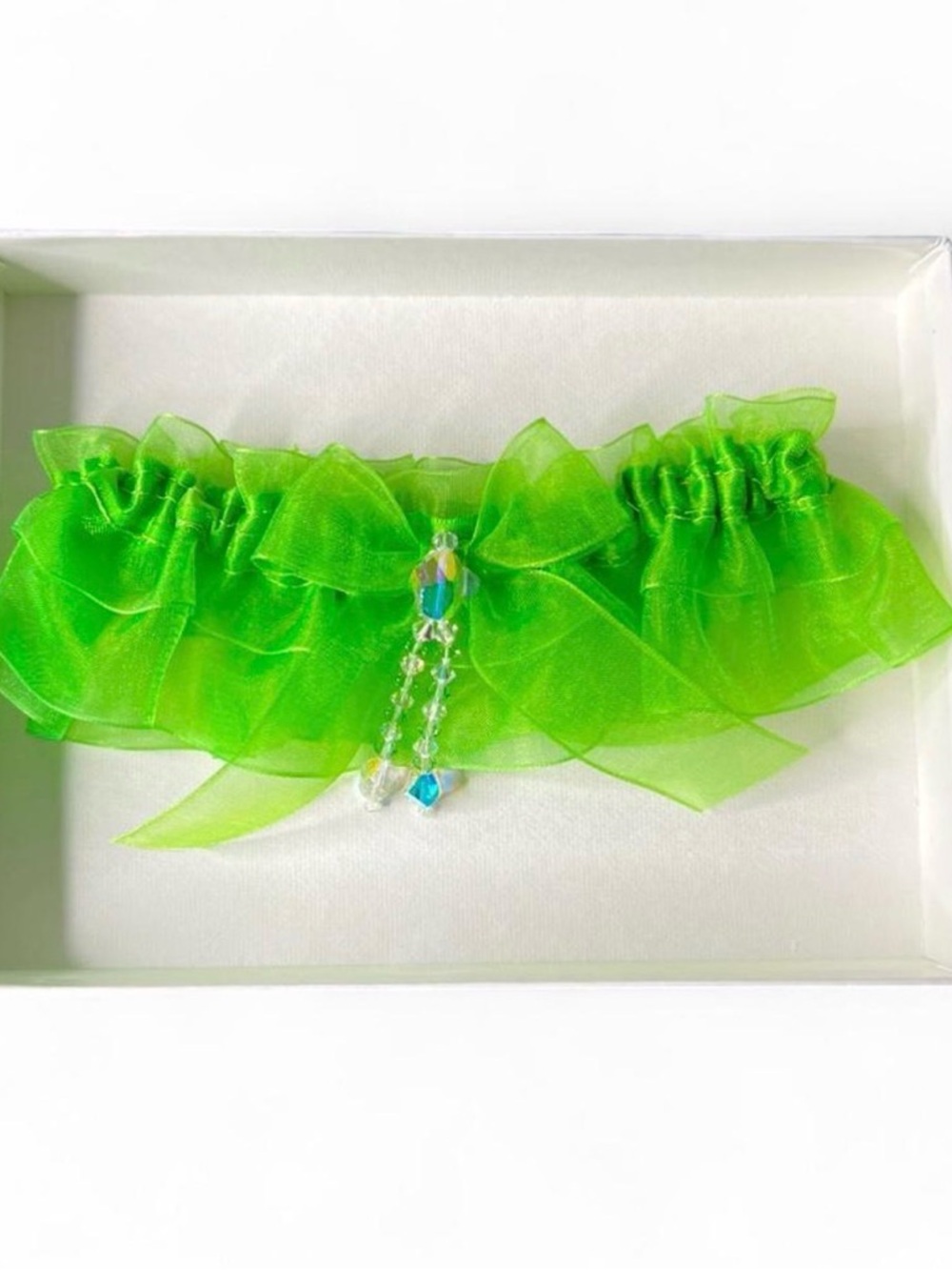 Green Ruffle Prom Garter